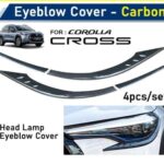 TOYOTA CROSS - CARBON FIBER HEAD LAMP EYEBLOW  COVER BLACK GLOSS