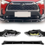 TOYOTA CROSS - 3PC GR STYLE DRL LED FRONT GLOSS BLACK FRONT SPOILER