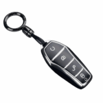 BYD SHARK 6 - KEY CASE BLACK  WITH SILVER TRIM AND KEYRING